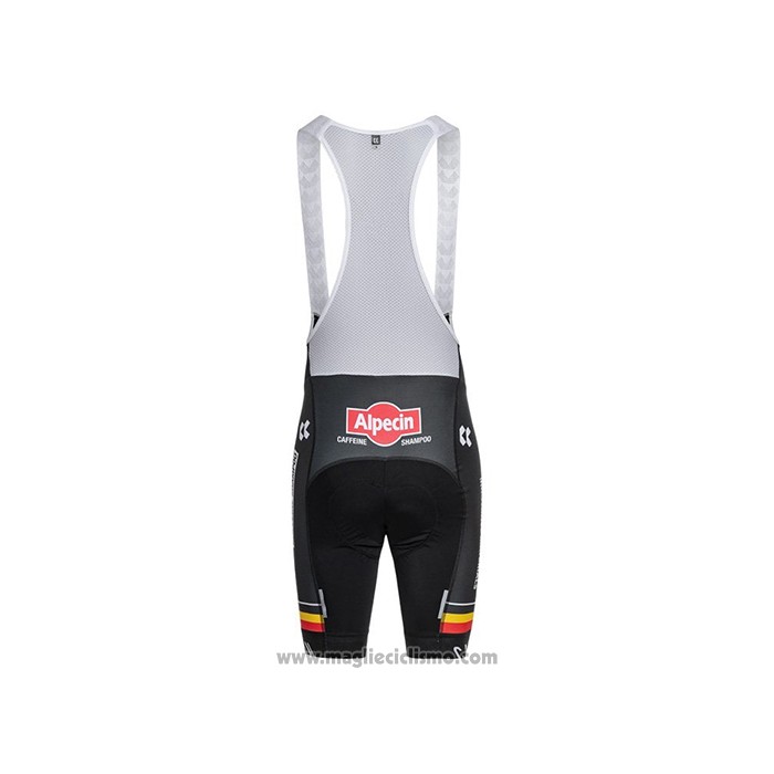 2021 Abbigliamento Ciclismo Alpecin Fenix Campione Belgio Manica Corta e Salopette